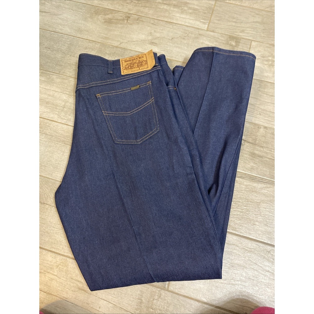 Vintage Roebucks Jeans Mens 42x32 Blue Dark Boot Cut 40155 Made In USA